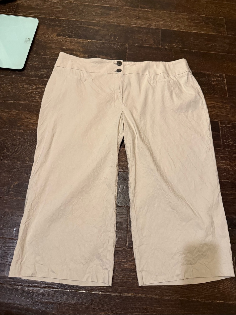 Alfani Beige Cropped Wide-Leg Linen mix capris Size 24W